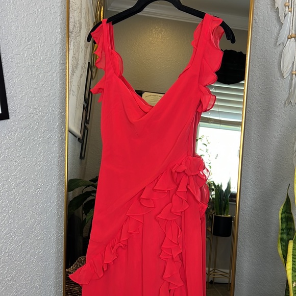HOUSE OF CB 'Ariela' Cherry Ruffle Maxi Dress NWOT - Picture 9 of 11